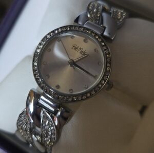 Bob Mackie unisex encrusted crystal watch